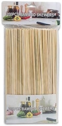 SKEWERS, BAMBOO, 200PC, 11.75