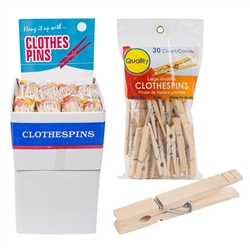 CLOTHESPINS WOODEN  30PC