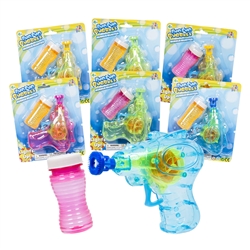 BUBBLE GUN W/LIGHT--3 COLORS