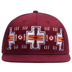 HAT, EMBROIDERED OREGON TRAIL DESIGN-BURGUNDY