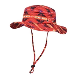 CAMPER BUCKET HAT, SOUTHWEST DESIGN RED