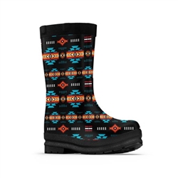 RAIN BOOTS, MENS--SW DESIGN-BLACK