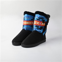 LADIES WINTER BOOTS--BLACK/BLUE