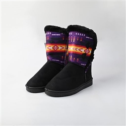 LADIES WINTER BOOTS--BLACK/PURPLE