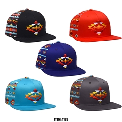 EMBROIDERED 7-LAKES SNAP BACK HAT ASST COLORS