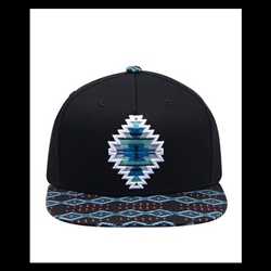 HAT, NAVAJO EMBROIDERED SNAP BACK