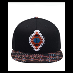 HAT, NAVAJO EMBROIDERED SNAP BACK