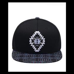 HAT, NAVAJO EMBROIDERED SNAP BACK