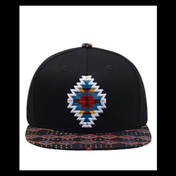 HAT, NAVAJO EMBROIDERED SNAP BACK