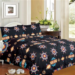 COMFORTER SET, QUEEN, STARBURST DESIGN