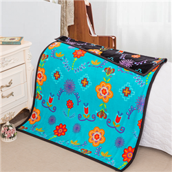 NATIVE FLORAL BABY BLANKET, REVERSIBLE (40