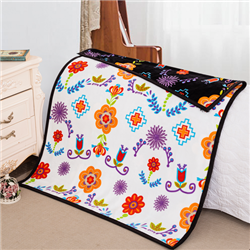 NATIVE FLORAL BABY BLANKET, REVERSIBLE (40