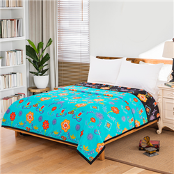 NATIVE FLORAL QUEEN BLANKET, REVERSIBLE (76