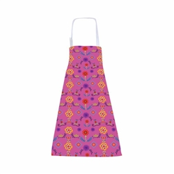 APRON--FLORAL PRINT--PINK