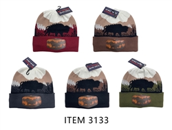 BUFFALO BEANIE, KNITTED W/PRINTED PATCH