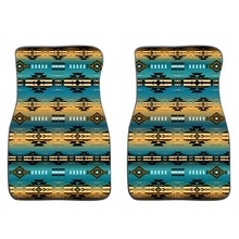 FLOOR MATS 2PC, FLEECE PRINTED, GRADIENT COLORS