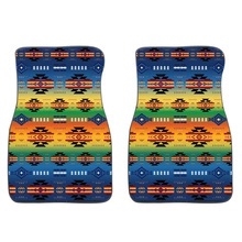 FLOOR MATS 2PC, FLEECE PRINTED, GRADIENT COLORS