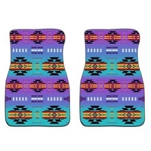 FLOOR MATS 2PC, FLEECE PRINTED, GRADIENT COLORS