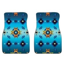 FLOOR MATS 2PC, FLEECE PRINTED, GRADIENT COLORS