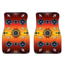 FLOOR MATS 2PC, FLEECE PRINTED, GRADIENT COLORS