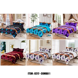 KING 3PC SW BLANKET SET W /PILLOW COVERS, ASST