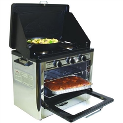 OUTDOOR CAMP OVEN, 2 BURNERS W/3500 BTU OVEN, S/S