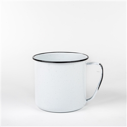 WHITE 64OZ ENAMEL MUG (2QT WARMER)