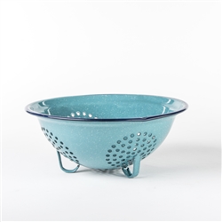 COLANDER, TURQUOISE ENAMEL