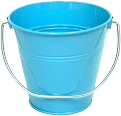 TURQOUISE METAL BUCKET 5.5" TALL