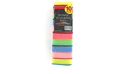 SPONGE SCOURING PADS, ASST--10/pak