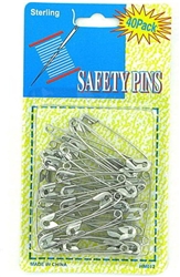 SAFETY PINS, 2" JUMBO METAL, 40pc