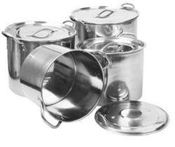 STOCKPOT SET, 4PC STAINLESS (8-12-16-20QT)