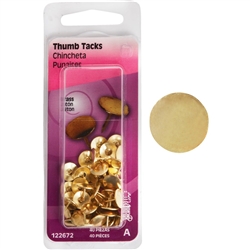 THUMB TACKS, BRASS, 40CT