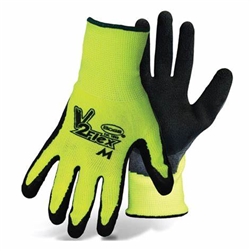 HIGH-VIS STRING KNIT, LATEX PALM GLOVE--LARGE