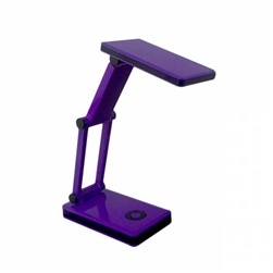 DESK LAMP 21 LED, FOLDING, PURPLE W/USB