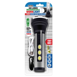 RECHARGEABLE 350 LUMEN WORKLIGHT, CARDED