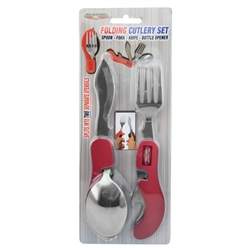 FOLDING CUTLERY SET--SPOON, KNIFE, FORK