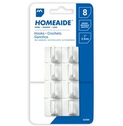 HOOKS, SELF-ADHESIVE, 8PK