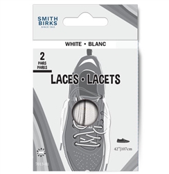 SHOE LACES 42" WHITE--2PR