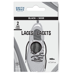 SHOE LACES 42" BLACK--2PR