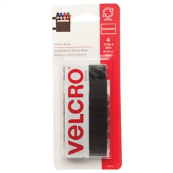 VELCRO STRIPS 16" BLACK ---STICKY