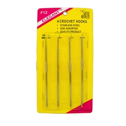 CROCHET HOOKS, 4PC ASST SIZES