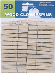 CLOTHESPINS WOODEN  50PC.