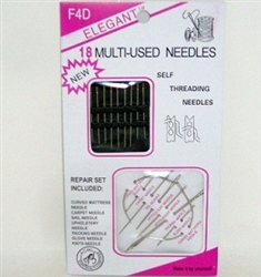 NEEDLES, 18PC REPAIR SET (INCLUDES CURVED NEEDLE)